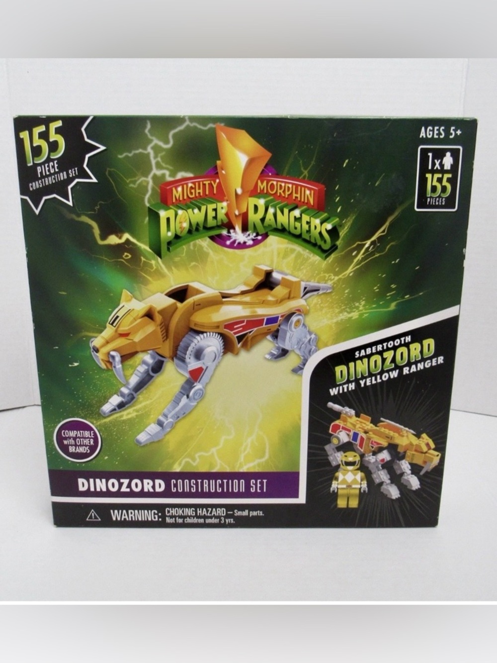 Hasbro Mighty Morphin Power Rangers Yellow Dinozord Construction Set NEW in BOX